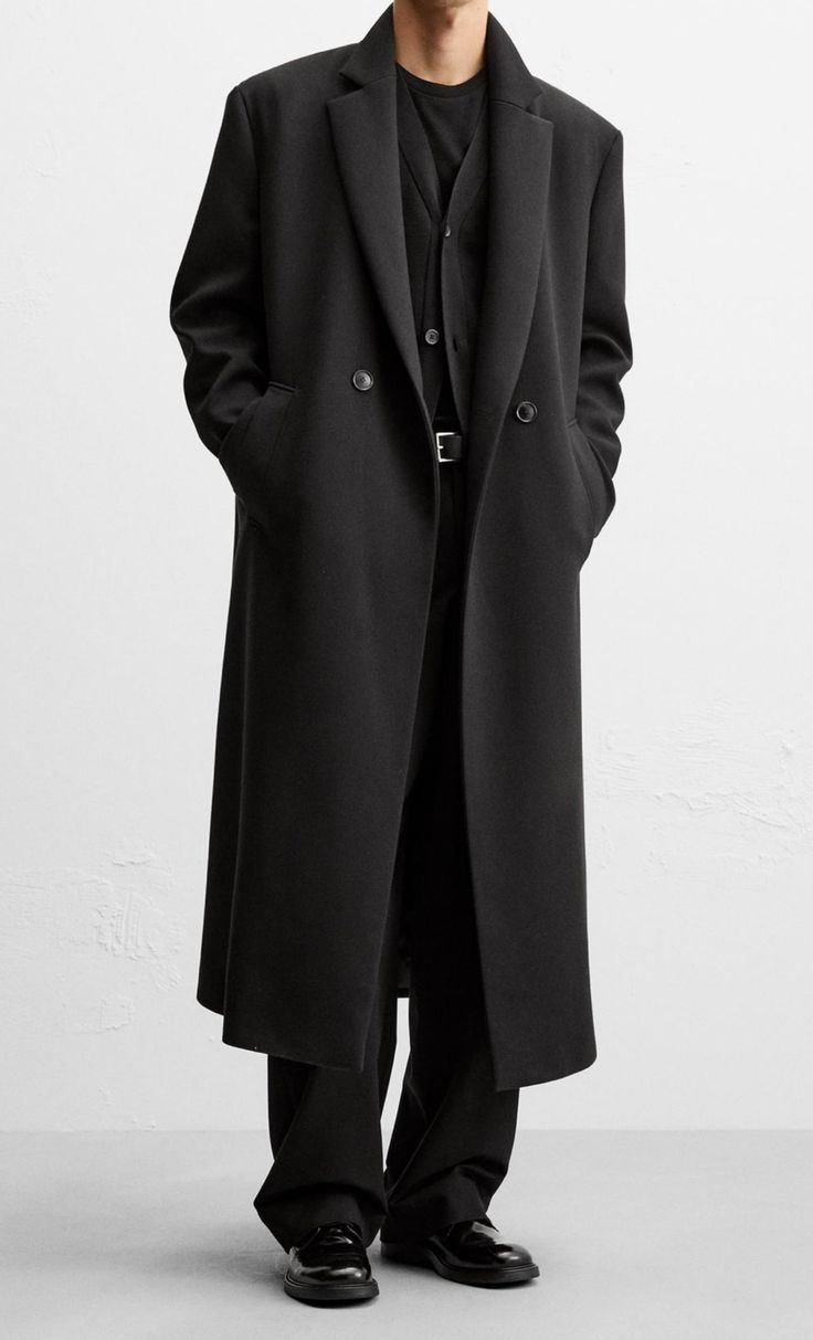 Mens Long Black Coat